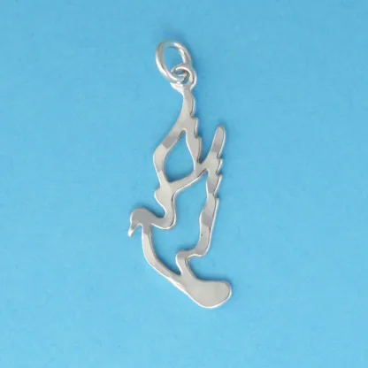 Microsculptures 0036 Dove Silver Charm