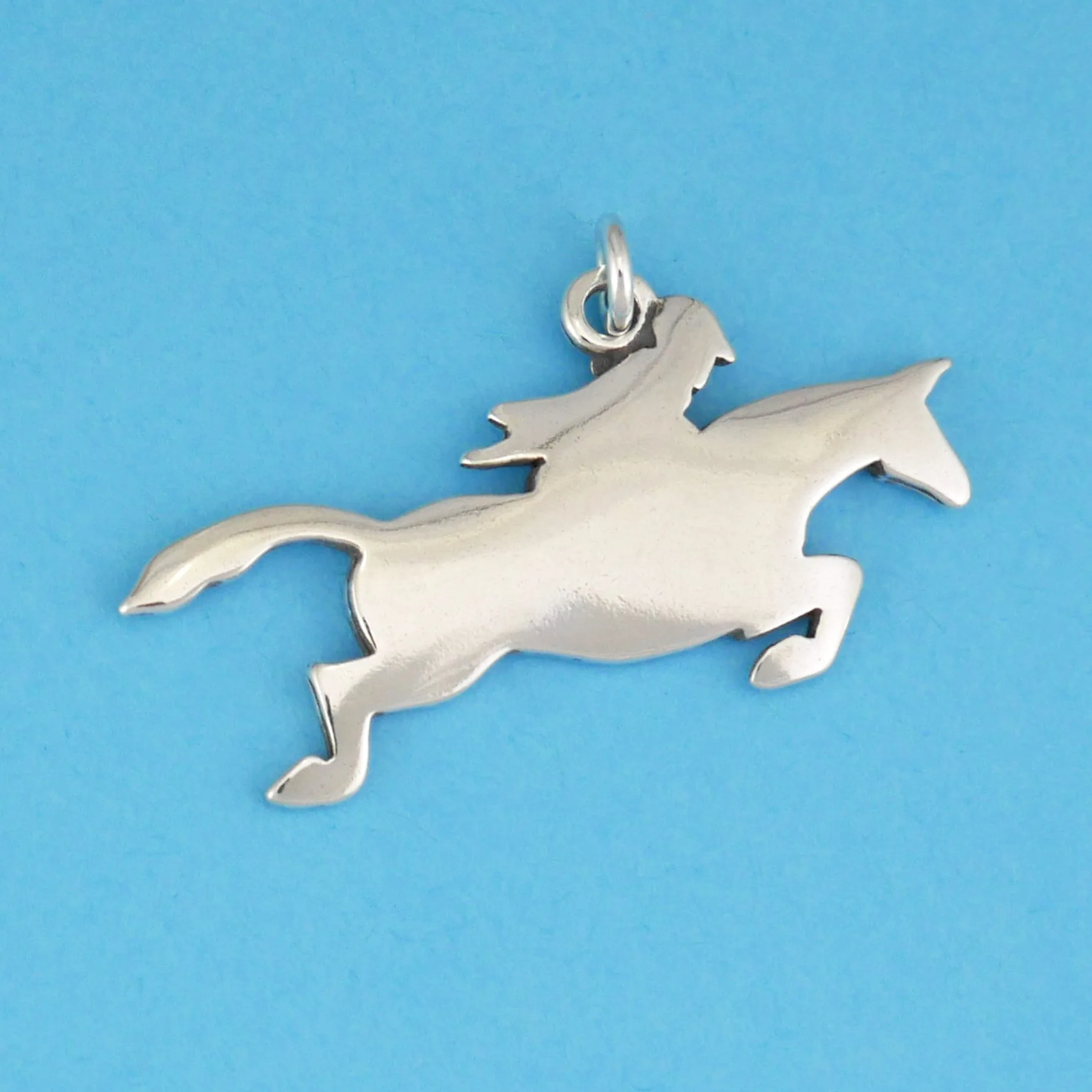Microsculptures 0369 Jumping Horse Silver Charm