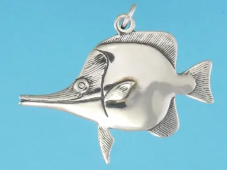 Microsculptures 0377 Longnose Butterflyfish Silver Pendant