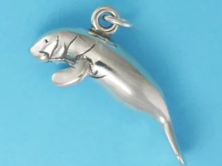 Microsculptures 0378 Manatee Silver Charm-Large