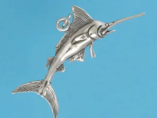 Microsculptures 0388 Marlin Silver Pendant
