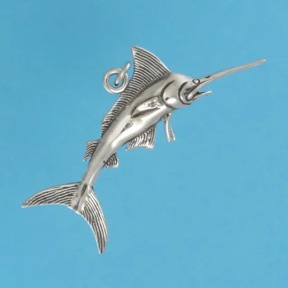 Microsculptures 0388 Marlin Silver Pendant