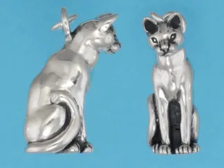 Microsculptures 0393 Cat Silver Pendant