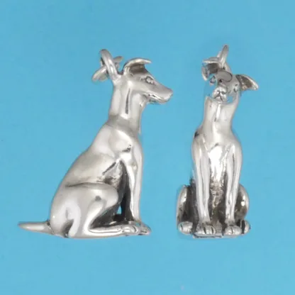 Microsculptures 0394 Dog Silver Pendant