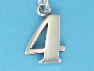 Microsculptures N4 Number-4 Silver Charm
