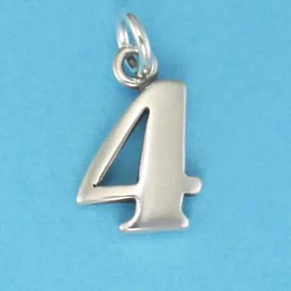 Microsculptures N4 Number-4 Silver Charm