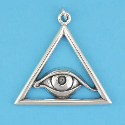 Microsculptures 0400 All Seeing Eye Silver Pendant