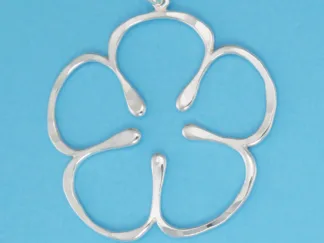 Microsculptures 0041 Flower Silver Pendant