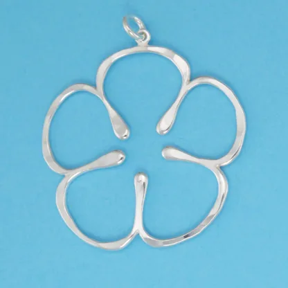 Microsculptures 0041 Flower Silver Pendant