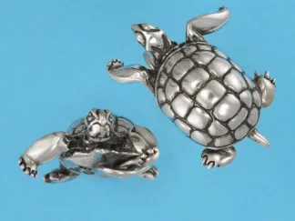 Microsculptures 0422 Desert Tortoise Silver Pendant