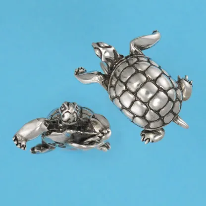 Microsculptures 0422 Desert Tortoise Silver Pendant