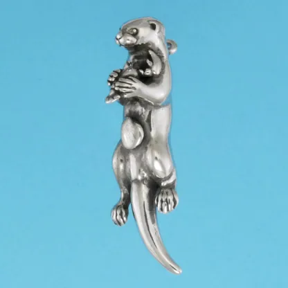 Microsculptures 0425 Sea Otter Silver Pendant