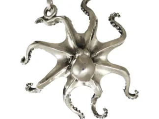 Microsculptures 0426 Octopus Silver Pendant