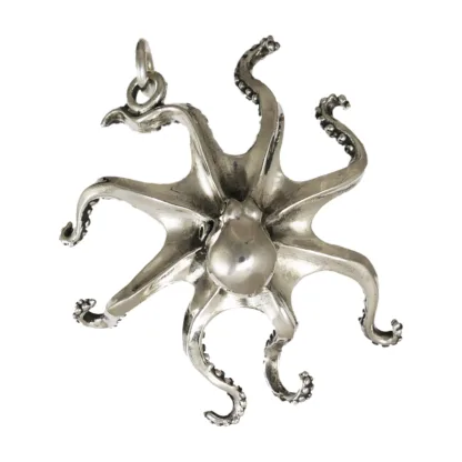 Microsculptures 0426 Octopus Silver Pendant