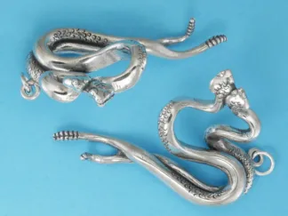 Microsculptures 0427 Rattlesnakes Silver Pendant