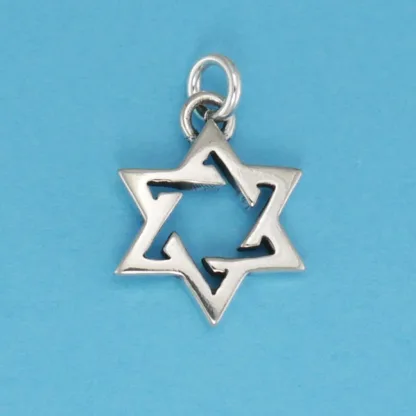 Microsculptures 0045 Open Six Point Star Silver Charm
