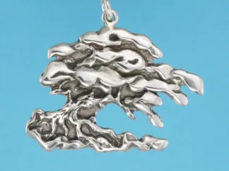 Microsculptures 0457 Cypress Tree Silver Pendant
