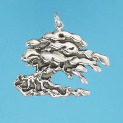 Microsculptures 0457 Cypress Tree Silver Pendant