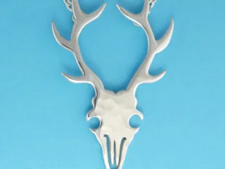 Microsculptures 0459 Deer Skull Silver Necklace