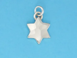 Microsculptures 0046 Solid Six Point Star Silver Charm