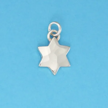 Microsculptures 0046 Solid Six Point Star Silver Charm