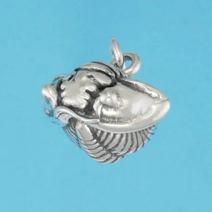 Microsculptures 0464 Trilobite Fossil Silver Charm