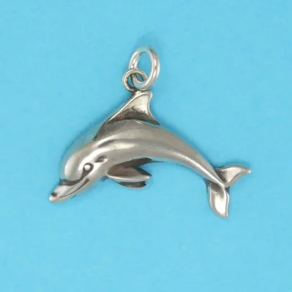Microsculptures 0048 Dolphin Silver Charm