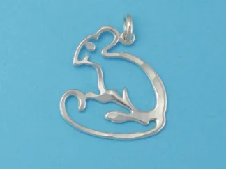 Microsculptures 0005 Down Mouse Silver Charm