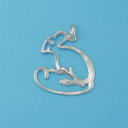 Microsculptures 0005 Down Mouse Silver Charm