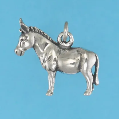 Microsculptures 0053 Donkey Silver Charm