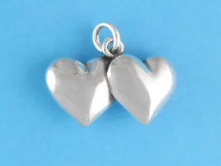 Microsculptures 0054 Double Heart Silver Charm