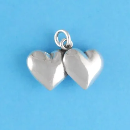 Microsculptures 0054 Double Heart Silver Charm