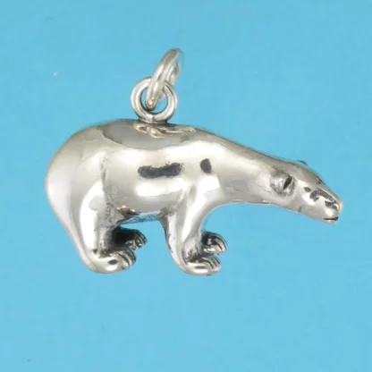 Microsculptures 0589 Polar Bear Silver Charm-Large