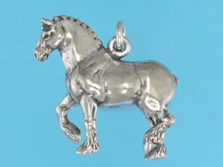 Microsculptures 0619 Draft Horse Silver Charm