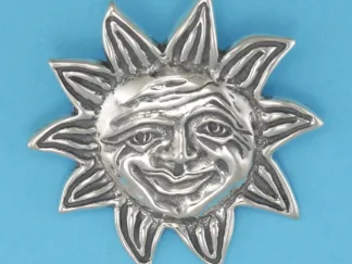 Microsculptures 0062 Sun Face Silver Pendant