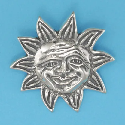 Microsculptures 0062 Sun Face Silver Pendant