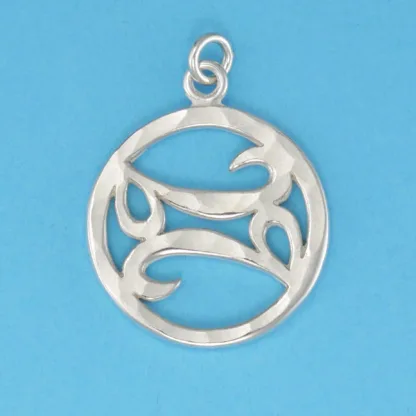 Microsculptures 0063 Cancer Sign Silver Pendant