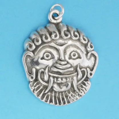 Microsculptures 0635 Greek Gorgon Silver Pendant