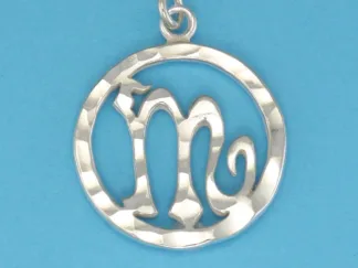 Microsculptures 0064 Scorpio Sign Silver Pendant