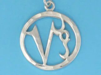 Microsculptures 0065 Capricorn Sign Silver Pendant