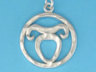Microsculptures 0066 Taurus Sign Silver Pendant