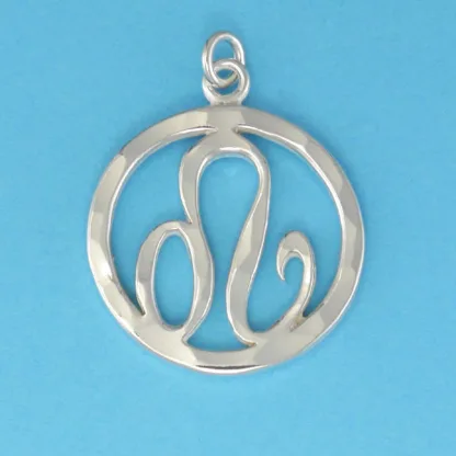 Microsculptures 0067 Leo Sign Silver Pendant