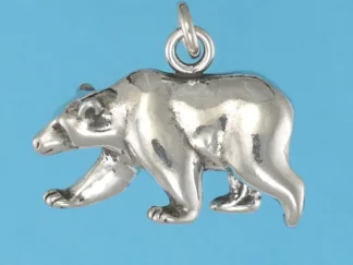 Microsculptures 0679 Grizzly Bear Silver Pendant