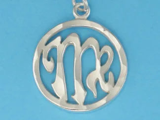 Microsculptures 0068 Virgo Sign Silver Pendant