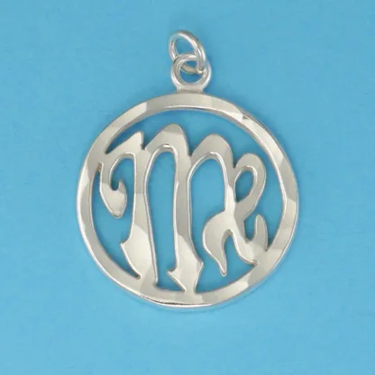 Microsculptures 0068 Virgo Sign Silver Pendant