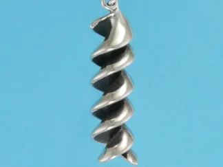 Microsculptures 0681 Rotini Pasta Silver Charm
