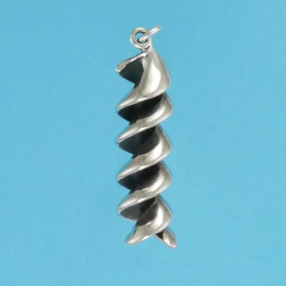 Microsculptures 0681 Rotini Pasta Silver Charm
