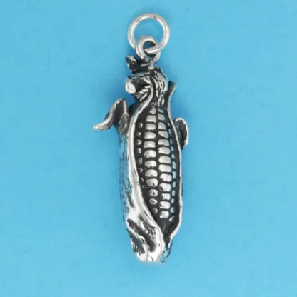 Microsculptures 0683 Corn Cob Silver Charm