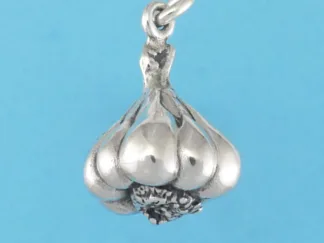 Microsculptures 0687 Garlic Silver Charm-Large