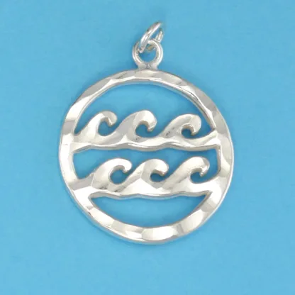 Microsculptures 0069 Aquarius Sign Silver Pendant